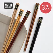 【日本霜山】和風五種木防滑八角木筷(5雙/包)x3包組