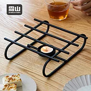 【日本霜山】鐵藝烤漆溫茶用蠟燭台