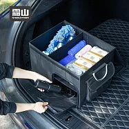 【日本霜山】布質多功能可分隔車用折疊收納箱-44L