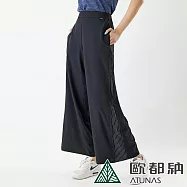 【ATUNAS 歐都納】女款彈性休閒寬褲A2PA2110W- L 黑條紋