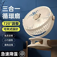 USB插電式5吋風扇桌上型可夾式多功能循環涼風扇 白色