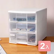 《真心良品x樹德SHUTER》面寬25cm沐白A4桌上型三層收納盒-2入 A款-雪白本體+透明抽屜