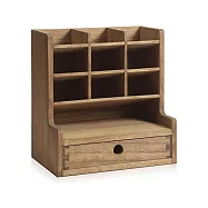 【桐趣】時光製木所單抽9格展示筆架盒-2色可選 胡桃