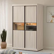 Homelike 喜家居4尺推門長虹玻璃衣櫃(附LED感應燈)(2502)