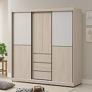 Homelike 喜家居6尺雙色推門衣櫃(2502)