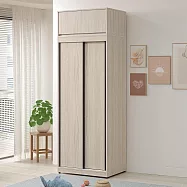 Homelike 喜家居2.7x7.7尺雙吊推門衣櫃(含被櫃)(2502)