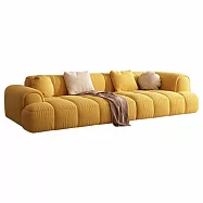 IDEA-可恩軟綿210CM科技絨布沙發/多色可選 可客製 米黃