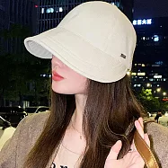 seoul show首爾秀 min字母格紋挺版束口棒球帽四季漁夫帽防曬遮陽帽 米白