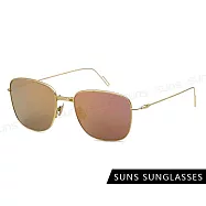 【SUNS】時尚方框太陽眼鏡 水銀鏡面細框設計 高品質中性駕駛墨鏡 抗UV400 com2 玫瑰金