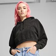 PUMA 流行系列Midnight M短版 女連帽T恤-63092201 L 黑色