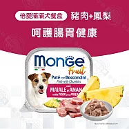 Monge瑪恩吉 倍愛滿滿 主食犬餐盒100g 純肉餐盒 狗罐頭 - 10豬肉+鳳梨100g x32罐組
