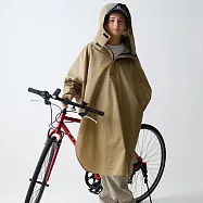 日本KiU 407-245 夜光格紋-卡其 機車、自行車鴨舌帽緣, 聽覺能見度支援, 風衣式雨衣(男女適用)