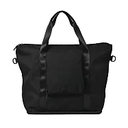 日本KiU 371-900 黑色 大容量防水摺疊旅行袋, 底部獨立層, 行李箱桿插袋