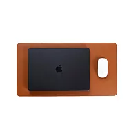 Jokitech 環保雙面皮革桌墊 大型滑鼠墊 防刮防水易於清潔 適用於辦公室和家庭餐桌墊 59x31cm 棕色