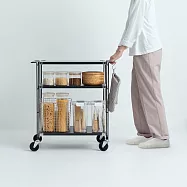 【MUJI 無印良品】SUS推車側片(附輪)/黑/2入(單片尺寸/含輪子)約寬65×深39.4×高70.6cm