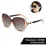【SUNS】Polarized時尚精品狐狸造型名媛款 淑女偏光墨鏡 大框顯小臉 S362 輕量/防眩光/抗UV400 蜜茶棕