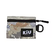 日本KIU 283-509 噴墨迷彩 防水卡包/零錢包 戶外活動必備~快速取物透明窗, D型環