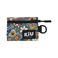 日本KIU 283-523 幸福花團 防水卡包/零錢包 戶外活動必備~快速取物透明窗, D型環
