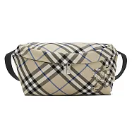 BURBERRY 新款格紋戰LOGO肩背/腰包 青苔色