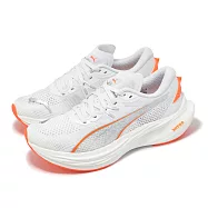 Puma 慢跑鞋 Deviate Nitro 3 女鞋 白 橘 氮氣中底 碳板 輕量 回彈 運動鞋 30970816 26.5cm WHITE/ORANGE