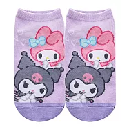 【ONEDER 旺達棉品】三麗鷗酷洛米與美樂蒂直版襪 Kuromi台灣製棉襪 親子襪- (15-22) KU-A508