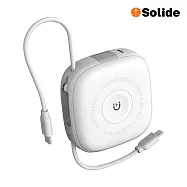 Solide索力得 10000mAh 馬卡龍 Lightning 六合一萬用快充行動電源 帶線行動電源 耳機充電 手錶充電 白色