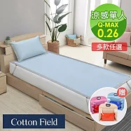 棉花田涼感紗冰絲床蓆-單人(3款可選) 藍格