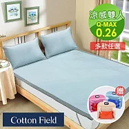 棉花田涼感紗冰絲床蓆-雙人(3款可選) 藍格