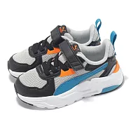 Puma 慢跑鞋 Trinity Lite AC+ PS 中童 黑 藍 魔鬼氈 拼接 小朋友 運動鞋 39148015 21cm BLACK/GRAY