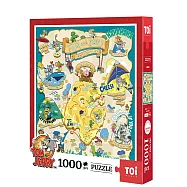 TOi圖益 湯姆與傑利 寶藏地圖拼圖1000片 冒險故事漫畫風 荷蘭藍卡 收藏掛畫拼圖