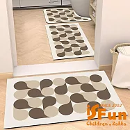 【iSFun】簡約水滴 吸水硅藻泥浴室廚房速乾防滑軟地墊50x80cm/ 棕色水滴