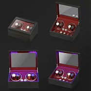 搖錶器 轉錶器 搖錶機 手錶上鍊盒 手錶收納盒 機械錶盒 自動上鏈盒 氛圍燈手錶盒 上鏈錶盒 開蓋自停 外黑內紅(4+6錶位)帶氛圍燈