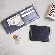 BAGGY PORT|日本簡約率性 輕薄牛皮鈔票夾/短夾 黑色