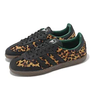 adidas 休閒鞋 Samba OG W 女鞋 豹紋 德訓鞋 馬毛鞋面 黑 綠 愛迪達 JI2735 22.5cm BLACK/BROWN
