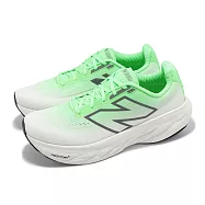 New Balance 慢跑鞋 1080 V14 2E 男鞋 寬楦 綠 灰 輕量 緩衝 休閒 運動鞋 NB M1080J14-2E 28cm WHITE/GREEN