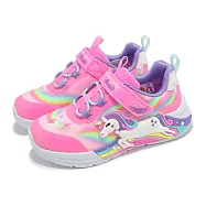 Skechers 兒童燈鞋 S Lights-Unicorn Chaser 小童 粉 魔鬼氈 獨角獸 發光 閃燈 童鞋 302298NPKMT 15cm PINK/MULTI