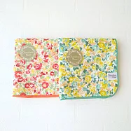 日本古典午茶時光手帕二入組 野菊園綠+大紅花簇