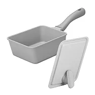 CB Japan copan Supot系列 IH爐輕量方型料理鍋13x18cm(附蓋) 大地灰