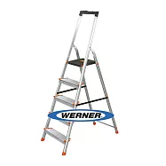 美國Werner 穩耐安全梯 鋁合金寬踏板5階梯 大平台 鋁梯 A字梯 梯子 /組 L235R-2(確認訂購後無法退換貨)