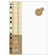 美加美 A4 11孔活頁紙-方格 5包入 / 組 AO3609