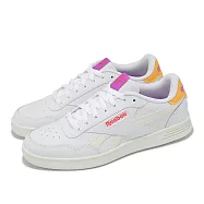 Reebok 休閒鞋 Court Advance 女鞋 白 紫 黃 小白鞋 復古 100208895 24.5cm WHITE/CHALK/PURPLE