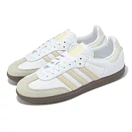 adidas 休閒鞋 Samba OG W 女鞋 白 奶油橘 德訓鞋 復古 愛迪達 JH7300 22cm WHITE/BEIGE