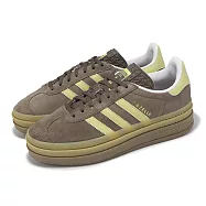 adidas 休閒鞋 Gazelle Bold W 女鞋 棕 黃 復古 麂皮 厚底 拼接 愛迪達 JI2697 23cm BROWN/YELLOW