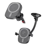 I.T.F X13 可夾式磁吸充電車用支架 MagSafe 車用無線充電器 -黑色