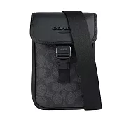 COACH Racer 塗層帆布及小牛皮釦式手機包/斜背包 (炭灰色)