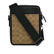 COACH Sullivan 塗層帆布及皮革方形斜背包 (卡其/黑色)