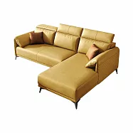 IDEA-義式品格柔韌防水科技布三人貴妃沙發/6色可選 可客製 左貴妃/杏黃