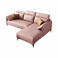 IDEA-義式品格柔韌防水科技布三人貴妃沙發/6色可選 可客製 左貴妃/桃粉