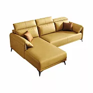 IDEA-義式品格柔韌防水科技布三人貴妃沙發/6色可選 可客製 右貴妃/杏黃