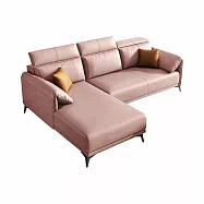 IDEA-義式品格柔韌防水科技布三人貴妃沙發/6色可選 可客製 右貴妃/桃粉